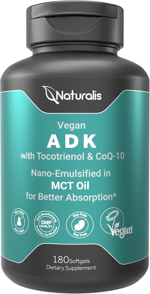 Naturalis Vegan Vitamin ADK με 50mg τοκοτριενόλη και CoQ-10 