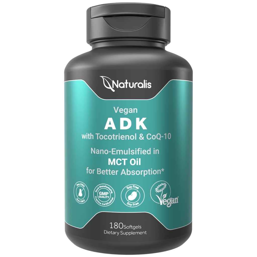 Naturalis Vegan Vitamin ADK με 50mg τοκοτριενόλη και CoQ-10 
