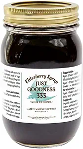 Όλα τα φυσικά Syrup Elderberry (16 fl oz) για ενήλικες και παιδιά, ημερήσιο συμπλήρωμα βοτάνων ανοσοποιητικής υποστήριξης με αντιοξειδωτικά, οργανικό σμέουρο