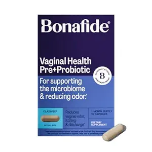 Bonafide Clairvee Κολπικό προβιοτικό για ανακούφιση από Odor, φαγούρα & απαλλαγή, 1-Month Supply (15 κάψουλες)