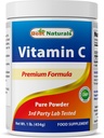Best Naturals 100% καθαρή σκόνη βιταμίνης C 1 lb (454 γραμμάρια) σκόνη (Επίσης ονομάζεται ασκορβικό οξύ)