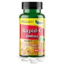 America Medic & Science Rapid-C 1000mg Συμπλήρωμα βιταμίνης C (1 συσκευασία των 100 δισκίων) Ενεργειακός ενισχυτής, Καθημερινή υποστήριξη ανοσοποιητικού συστήματος, Αντιοξειδωτικό 