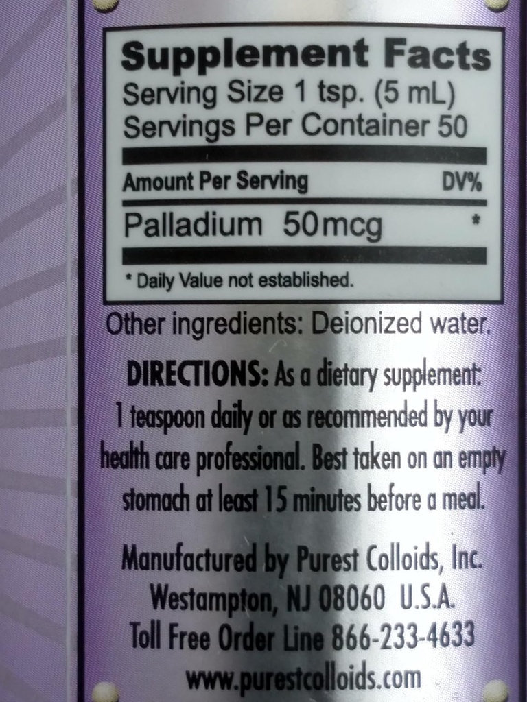 Μεσοπαλάδιο TM 10 ppm κολλοειδές παλλάδιο 250 mL/8.45 Oz