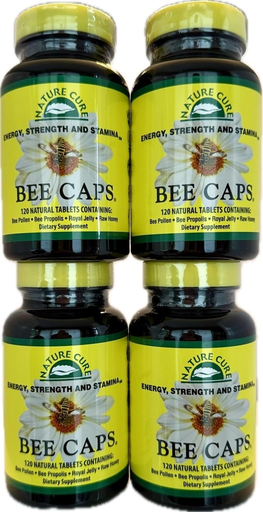 Original Bee Caps σε καφέ μπουκάλια - 4 Pack - 120 Count Κάθε μπουκάλι