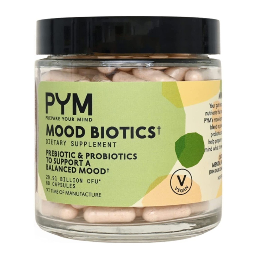 Πρεβιοτικά και Προβιοτικά Βιοτικά Mood από PYM με 22,91 Δισεκατομμύρια CFU (60 Count) Gut Health & Mood Υποστήριξη συμπλήρωμα 