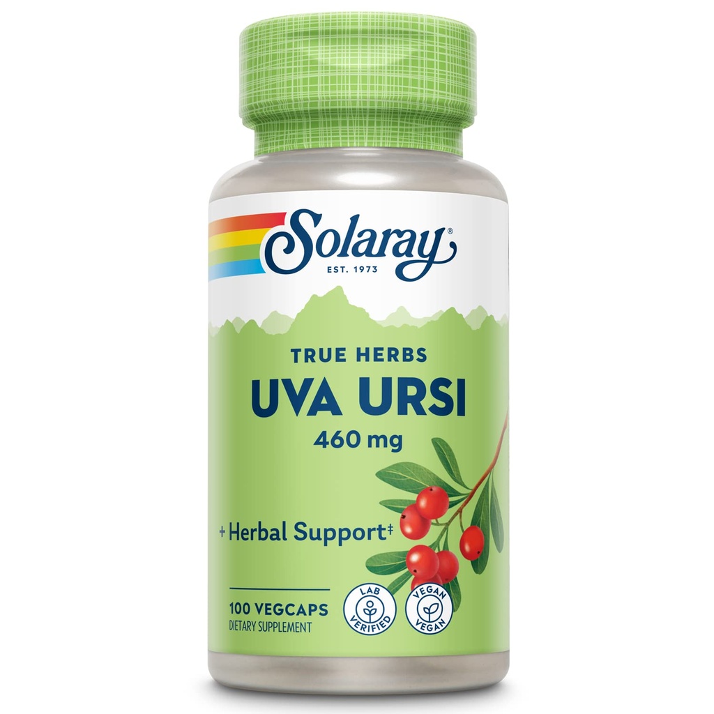SOLARAY Uva Ursi Leaf 460 mg | Healthy Bladder, Kidney & Urinary Tract Function Support | Non-GMO | 100ct (Take 3 Daily)