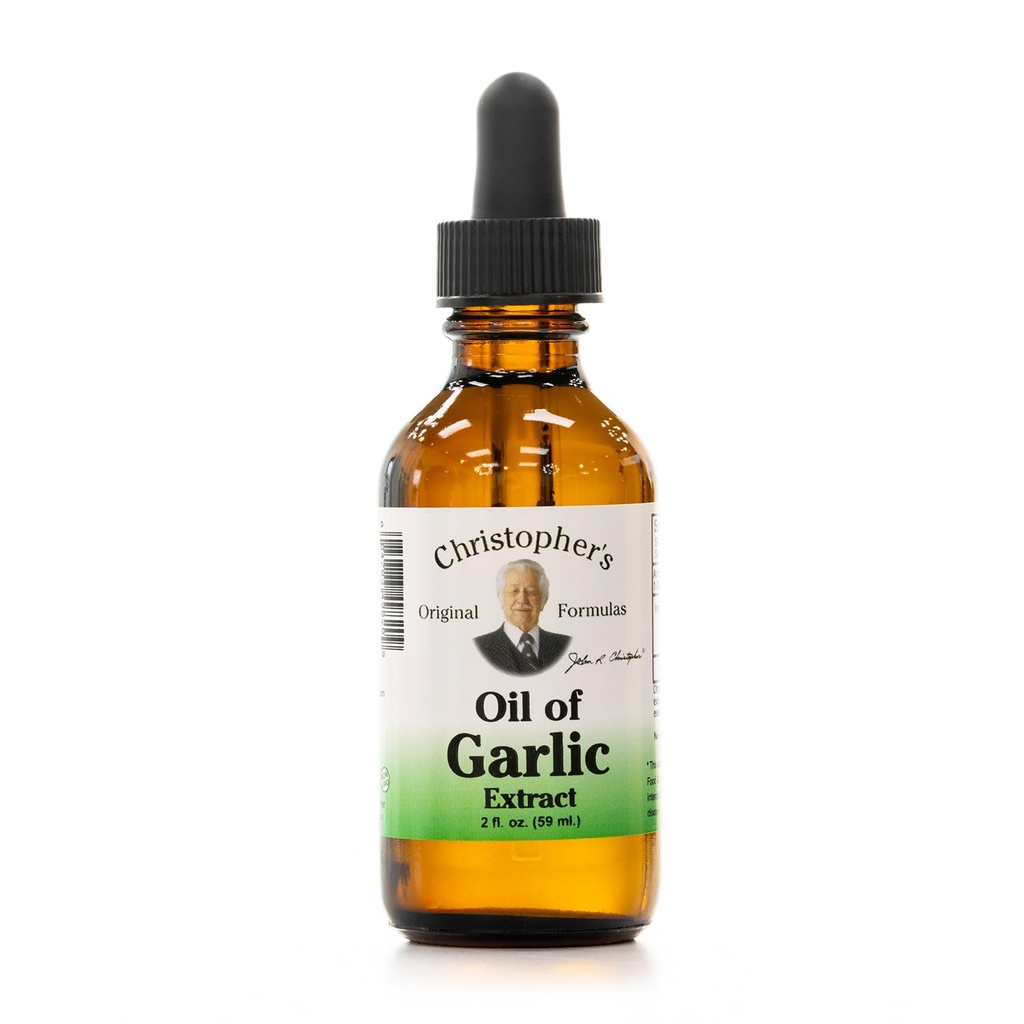 Christopher's Original Formulas Oil of Garlic Extract 2 Ουγγιά - Συσκευασία του 1 - Premium συμπλήρωμα βοτάνων - Ψυχρό-Pressed & καθαρό υγρό σκόρδο Oil 