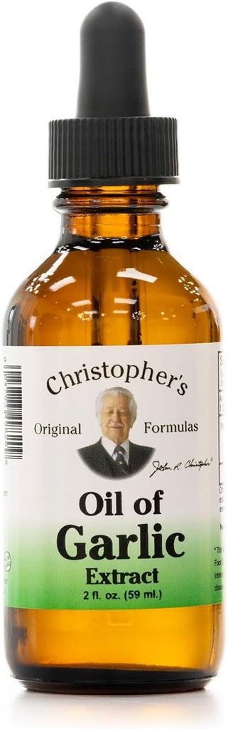 Christopher's Original Formulas Oil of Garlic Extract 2 Ουγγιά - Συσκευασία του 1 - Premium συμπλήρωμα βοτάνων - Ψυχρό-Pressed & καθαρό υγρό σκόρδο Oil 