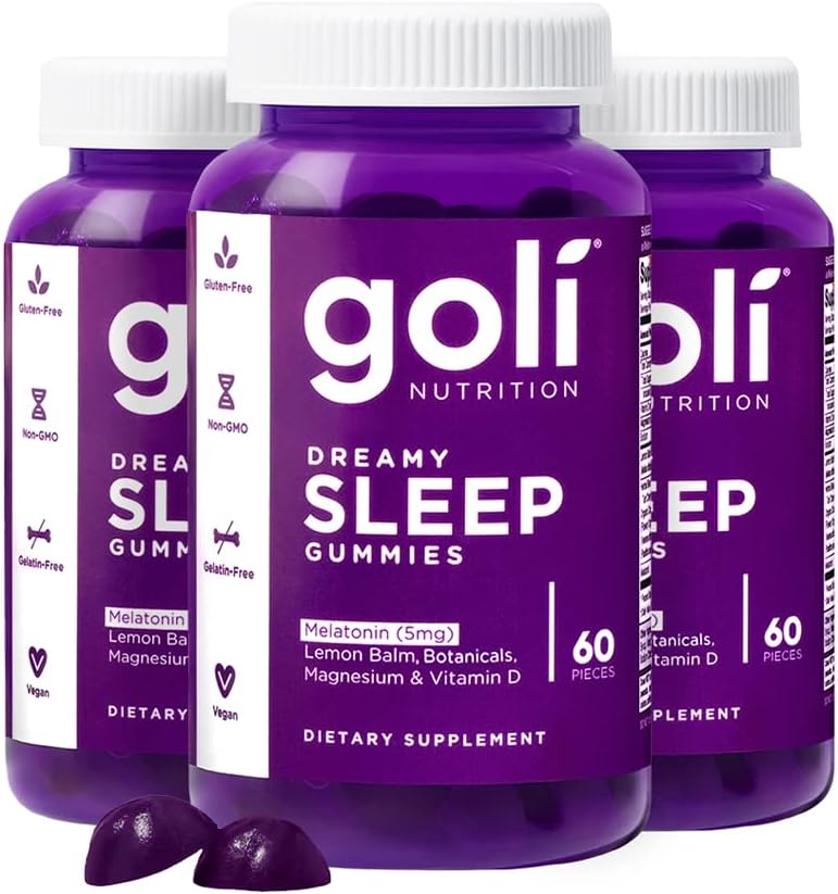 Goli Dreamy Sleep Gummy - 180 Count - Μελατονίνη, βιταμίνη D, Μαγνήσιο, και εκχύλισμα λεμονιού - Ζελατίνη-ελεύθερο, χωρίς γλουτένη, Vegan & μη ΓΤΟ