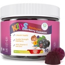Καθαρίστε τη ζωή Χωρίς ζάχαρη Παιδιά Gelderberry Gummies με βιταμίνη C & ψευδάργυρος – ημερήσιο συμπλήρωμα υποστήριξης του ανοσοποιητικού για παιδιά, Sambucus Antioxidant, Vegan, 60 Ct