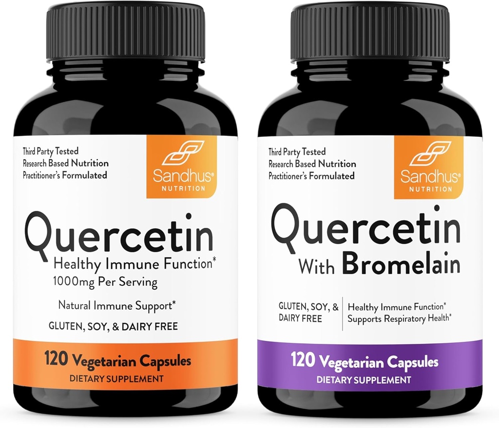Quercetin του Sandhu 1000mg & Quercetin με Bromelain 1000mg ανά υπηρεσία Bioflavonoids Complex
