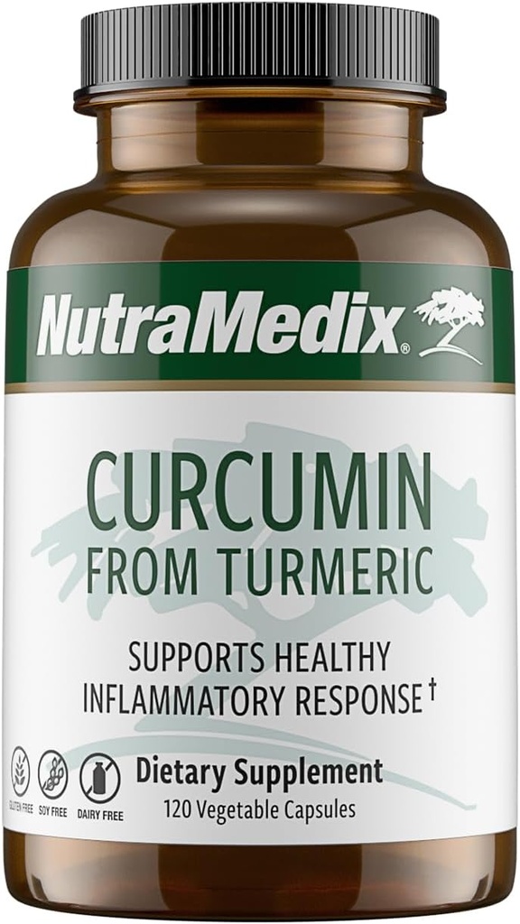 NutraMedix Κουρκουμίνη - 500mg Κουρκουμικές κάψουλες - Προάγει μια υγιή φλεγμονή Ανταπόκριση, ανοσοποιητικό σύστημα, τον εγκέφαλο, την καρδιά και το συκώτι Υποστήριξη (120 κάψουλες)