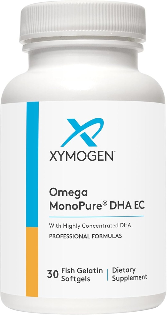 XYMOGEN Omega MonoPure DHA EC - Πολύ συμπυκνωμένο ιχθυέλαιο DHA - Ωμέγα-3 συμπλήρωμα για καρδιοαγγειακό, ανοσοποιητικό + Γνωστική υποστήριξη (30 Softgels)