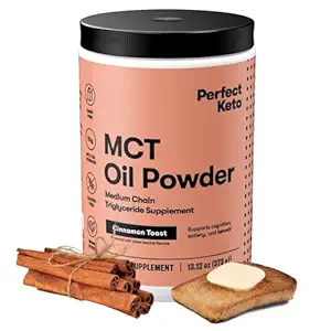 Ιδανικό Keto 7g MCT Oil Powder, Συμπλήρωμα Τριγλυκεριδίων μέσης αλυσίδας, Μη Γαλακτοκομικό Coffee Creamer για το Keto Diet, Κετογόνο MCT Oil Mix για τον καφέ, Smoothie, Protein Shakes, Cinnamon Toast, 30 μερίδες