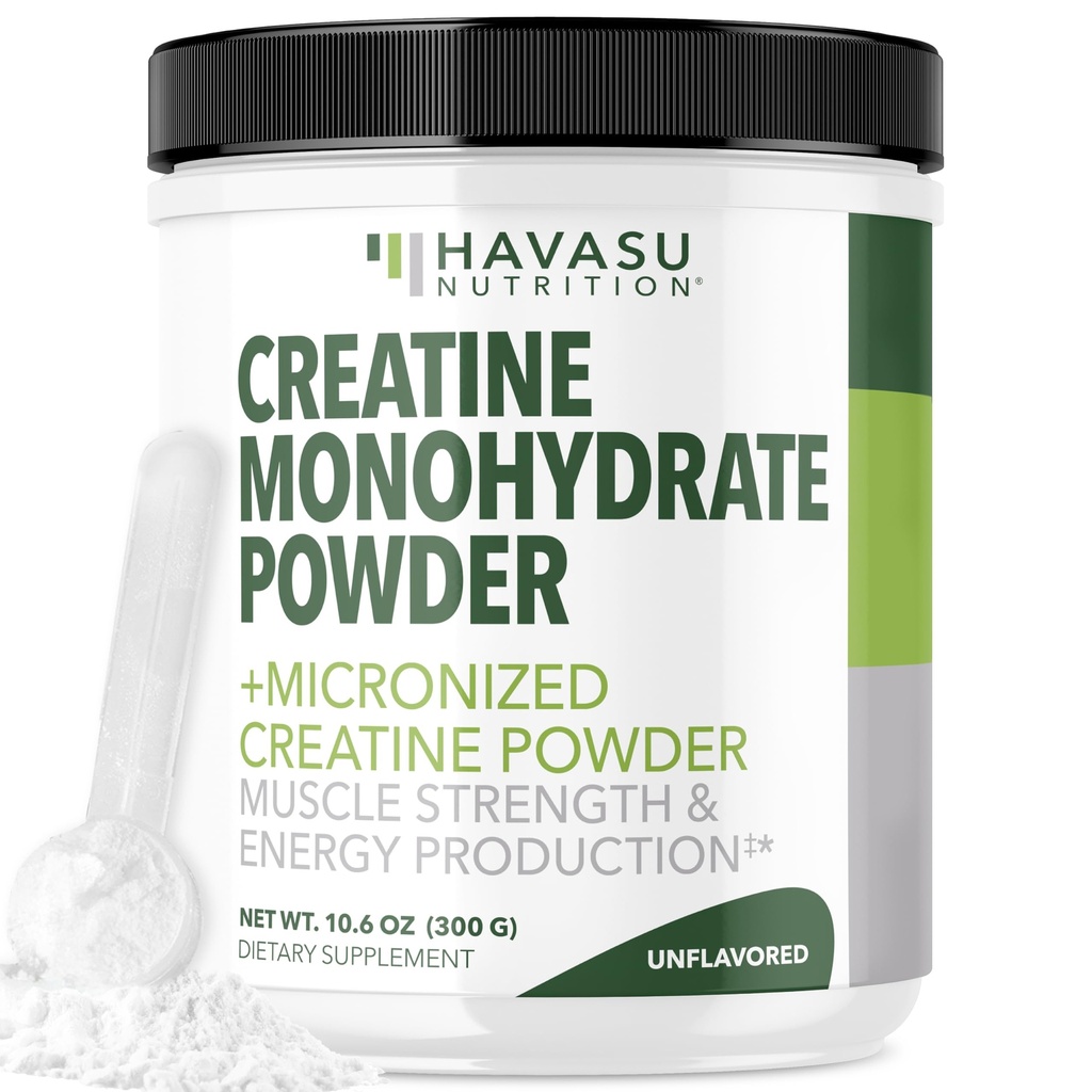 Micronized Creatine Monohydrate Powder - Post Processet Recovery Drink - Muscle, Strength and Energy Production - 5g Unflavored, Non-GMO, Vegan and Glutten Free Creatine Powder for Men - 60 Services