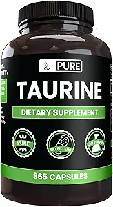 Pure Original Ingredients Taurine (365 Capsules) No Magnesium Or Rice Fillers, Always Pure, Lab Verified