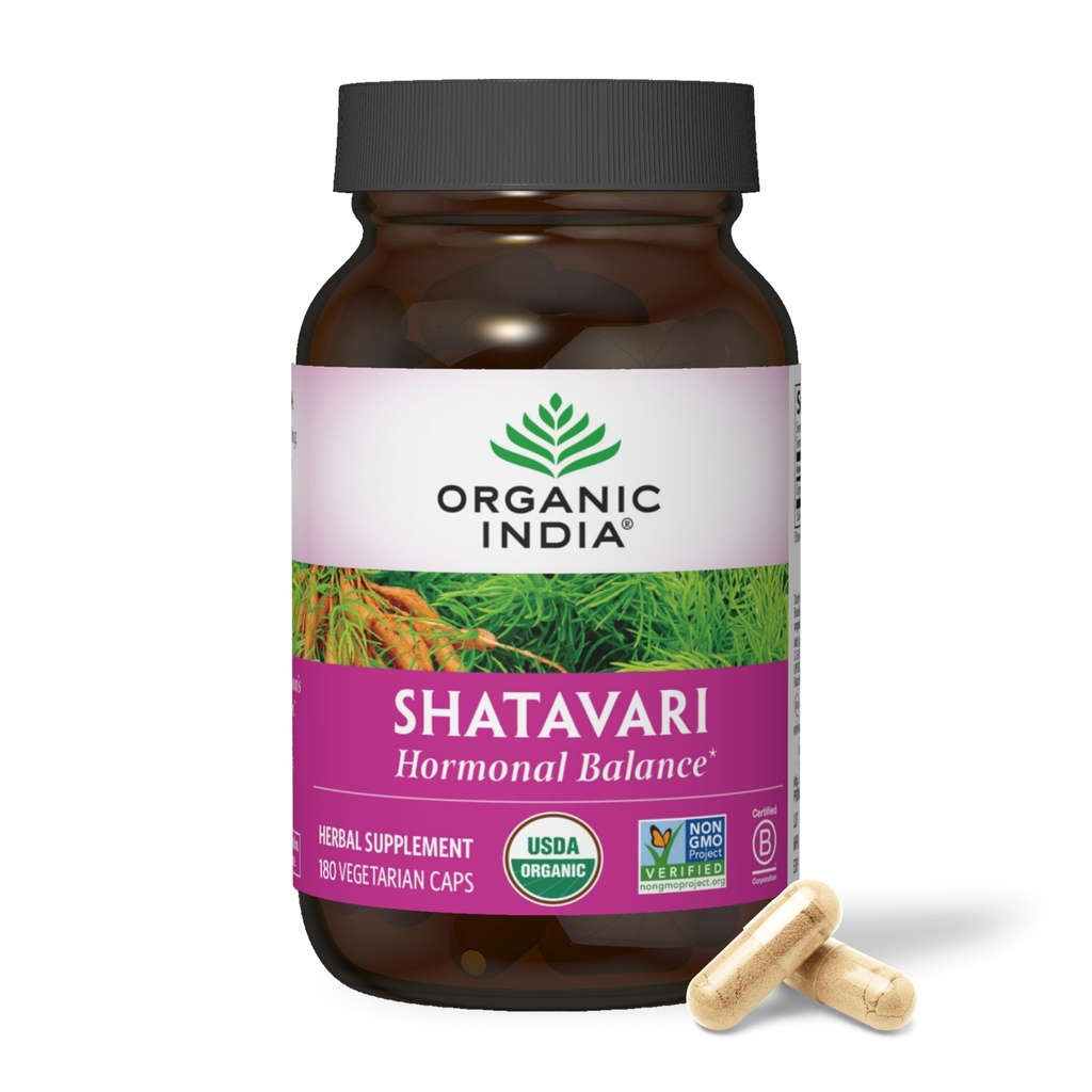 ORGANIC INDIA Shatavari Κάψουλες - συμπλήρωμα βοτάνων, υποστηρίζει ορμονική ισορροπία, υποστήριξη ανοσοποιητικού συστήματος, Vegan, Gluten-free, USDA Organic, υποστηρίζει αναπαραγωγική υγεία - 180 κάψουλες