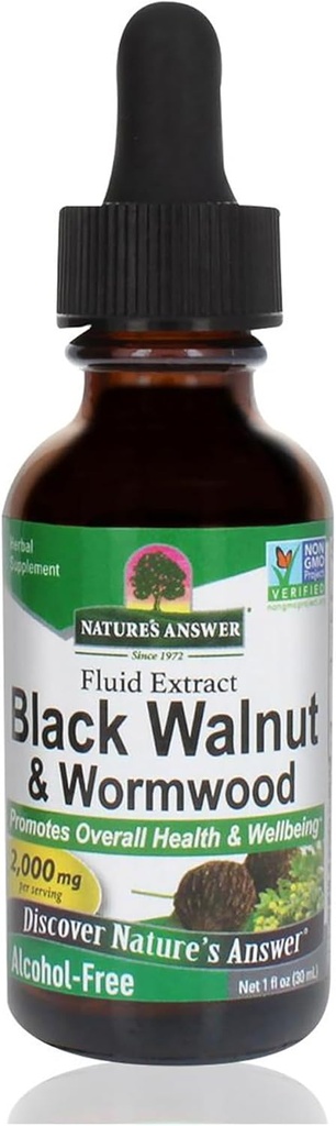 Natures Απάντηση Black Walnut και Wormwood 1 oz 30mL 200mg. Εκχύλισμα, υγρό, προάγει την πέψη, φυτική γλυκερίνη και καθαρό νερό