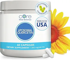 Core Med Science Liposomal Quercetin, 200mg (60 κάψουλες) - Quercetin συμπλήρωμα υποστηρίζει βιταμίνη C και ψευδάργυρο απορρόφηση - Προάγει το ανοσοποιητικό σύστημα & την υγεία της καρδιάς, χωρίς γλουτένη & χωρίς γαλακτοκομικά