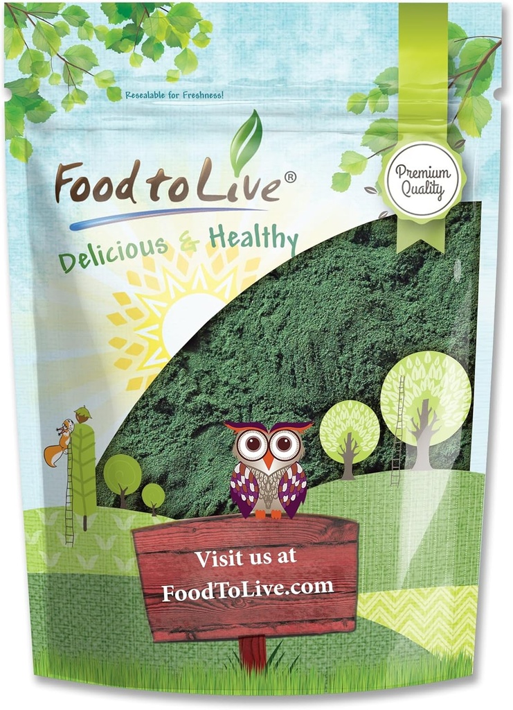 Food to Live Chlorella Powder, 4 Pounds - Kosher, Raw Green Algae, Vegan Superfood, Bulk, Pure Vegan Green Protein, Rich in Vitamins and Minerals, Great for Drinks, Teas and Smoothies