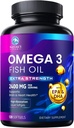 Ωμέγα 3 Fish Oil 2400 mg συμπλήρωμα, με βιώσιμη προέλευση, τριπλή δύναμη Omega-3 συμπλήρωμα Softgels, Brain Health Support, EPA & DHA Fish Oil λιπαρά οξέα συμπληρώματα, γλουτένη & GMO δωρεάν, 120 Softgels