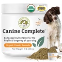Wholistic Organics Pet Canine Complete - Σκύλος Multivitamin σε σκόνη - 1 Lb - Daily Dog Βιταμίνες και Συμπληρώματα για Σπιτικά Τρόφιμα - ανοσοποιητικό σύστημα, δέρμα, παλτό & Γενική Υγεία - Μικρή και Μεγάλη Φυλή