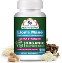 Cancer Sciences Organic Lions Mane Mushroom Supplement Capsules for Men & Women - 1.500mg Συμπληρώματα εγκεφάλου για Μνήμη & Εστίαση - Υψηλή ισχύς 40% Beta-Glucans - Nootropic Mushroom Complex, 120 Count