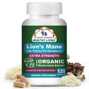 Cancer Sciences Organic Lions Mane Mushroom Supplement Capsules for Men & Women - 1.500mg Συμπληρώματα εγκεφάλου για Μνήμη & Εστίαση - Υψηλή ισχύς 40% Beta-Glucans - Nootropic Mushroom Complex, 120 Count