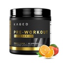 Kaged Pre-Processed Powder Elite για άνδρες & γυναίκες, High Simulant για την ενέργεια, Focus, Αντλίες, L-Citrulline, Beta Alanine, Creatine & 388mg οργανικής καφεΐνης, Orange Mango