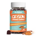 Sugar Free Ceylon Cinnamon Gummies 2000MG, Cinnamon Supplement with Chromium and Cinnamon Bark, Vegan, Non-GMO, Gluten Free, 60 Gummies