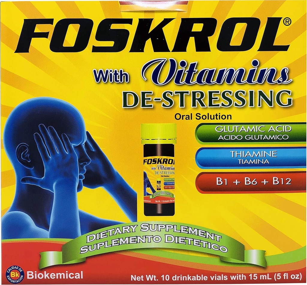 Βιταμίνες DeStressing - 10 Count Vials - Β Βιταμίνες και Γλουταμινικό Οξύ - Βιοκεμικό (10 Vials - Destressing)