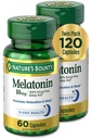 Nature's Bounty Melatonin, Προωθεί την χαλάρωση και την υγεία του ύπνου, 10mg, κάψουλες, 60 Ct (2 Pack)