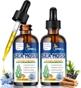 Organic Sea Moss Drops, 11 in 1 Black Seed Oil & Irish Liquid Sea Moss Gel Ashwagandha Burdock Root, Spirulina, Bladderwrack, Elderberry for Digestion, Immunity, Skin Hair Health, Non-GMO - 4 Fl Oz