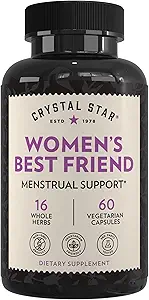 Crystal Star Women's Best Friend (60 Κάψουλες) - βοτανικό έμμηνο συμπλήρωμα ανακούφισης για τη βοήθεια με Cramps & Bloating – Dong Quai, Cramp Bark, Hawthorne & Red Raspberry – μη GMO