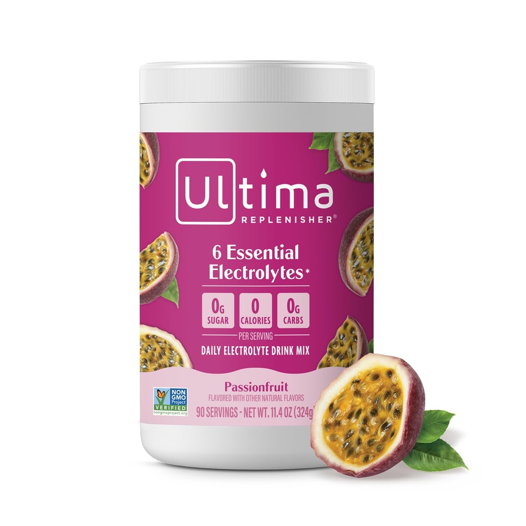 Ultima Replenisher Daily Electrolyte Powder Drink Mix – Ζάχαρη Χωρίς – Παθητικά Φρούτα, 90 Σερβιρίσματα – Ενυδατική Σκόνη με 6 Ηλεκτρόλυτα και Ιχνηλάτηση Ορυκτά – Κετό Φιλικό, Μη ΓΤΟ