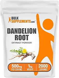 BulkSupplements.com Dandelion Root Extract Powder - Dandelion Root Supplement, Herbal Supplement - Vegan & Gluten Free, 500mg per Serving, 100g (3.5 oz) (Pack of 1)