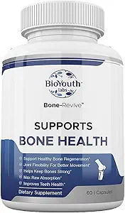 Labs Natural Bone Strength Συμπληρώματα για ενήλικες, 60 κάψουλες - Nutritious Blend του Coleus Forskohlii, Creatine, Magnesium, Vitamin K2 & C για καλύτερη υγεία και ανάπτυξη των οστών.