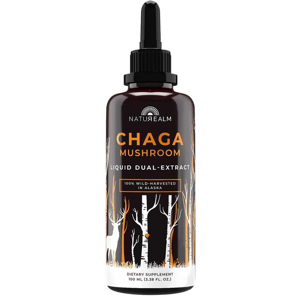Naturealm Chaga Mushroom Υγρή Βάμμα – Ανοσολογική Υποστήριξη, Αντιοξειδωτική Ενίσχυση & Μαλλιά, Δέρμα, Υγεία των νυχιών, Vegan, Μη-GMO – Άγρια Καρπωτικά Σώματα, 2 Μήνες Προμήθεια