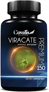 Viracate Immune Defense Supplement | with Monolaurin, Olive Leaf Extract, Cat's Claw, & Lysine | Anti-Microbial Properties | 150 Capsules