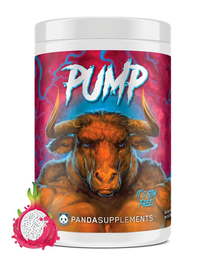 Underground Bio Labs Panda Supps Pump, Pre-Workout, No-Clump Formula w/10G L-Citrulline Malate, Alpha GPC, Lions Mane,CognatiQ™,VasoDrive-AP® 40 Scoops (Rainbow Dragonfruit)