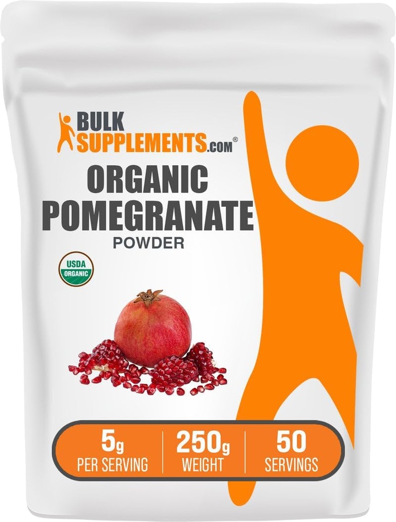 BulkSupplements.com Βιολογικό Ρόδι σε σκόνη - Συμπλήρωμα Ρόδι για την υποστήριξη του ανοσοποιητικού, συμπλήρωμα βοτάνων - Χωρίς γλουτένη, 5g ανά υπηρεσία, 250g (8,8 oz) (πακέτο του 1)