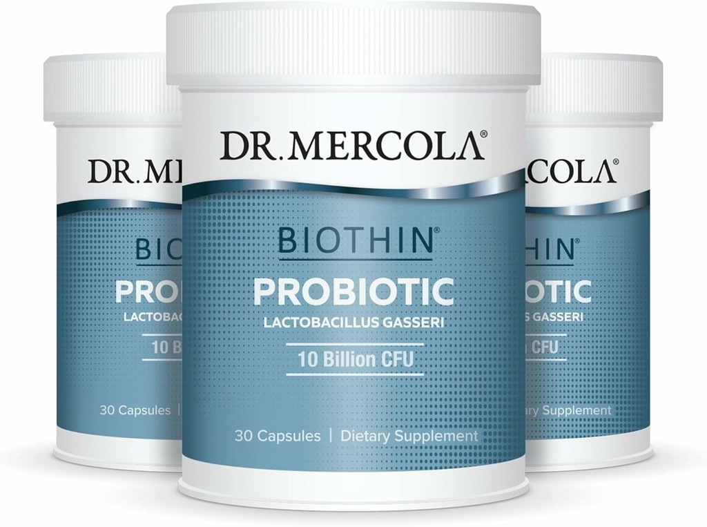 Dr. Mercola Biothin Probiotic - Digestive Health Supplement - Υποστηρίζει τον υγιή μεταβολισμό - GMO-free, Gluten-free & Soy-free - 90 κάψουλες καθυστέρησης-απέλασης (90 Services)