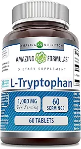 Amazing Formulas L- Tryptophan 1000mg Tablets Supplement 