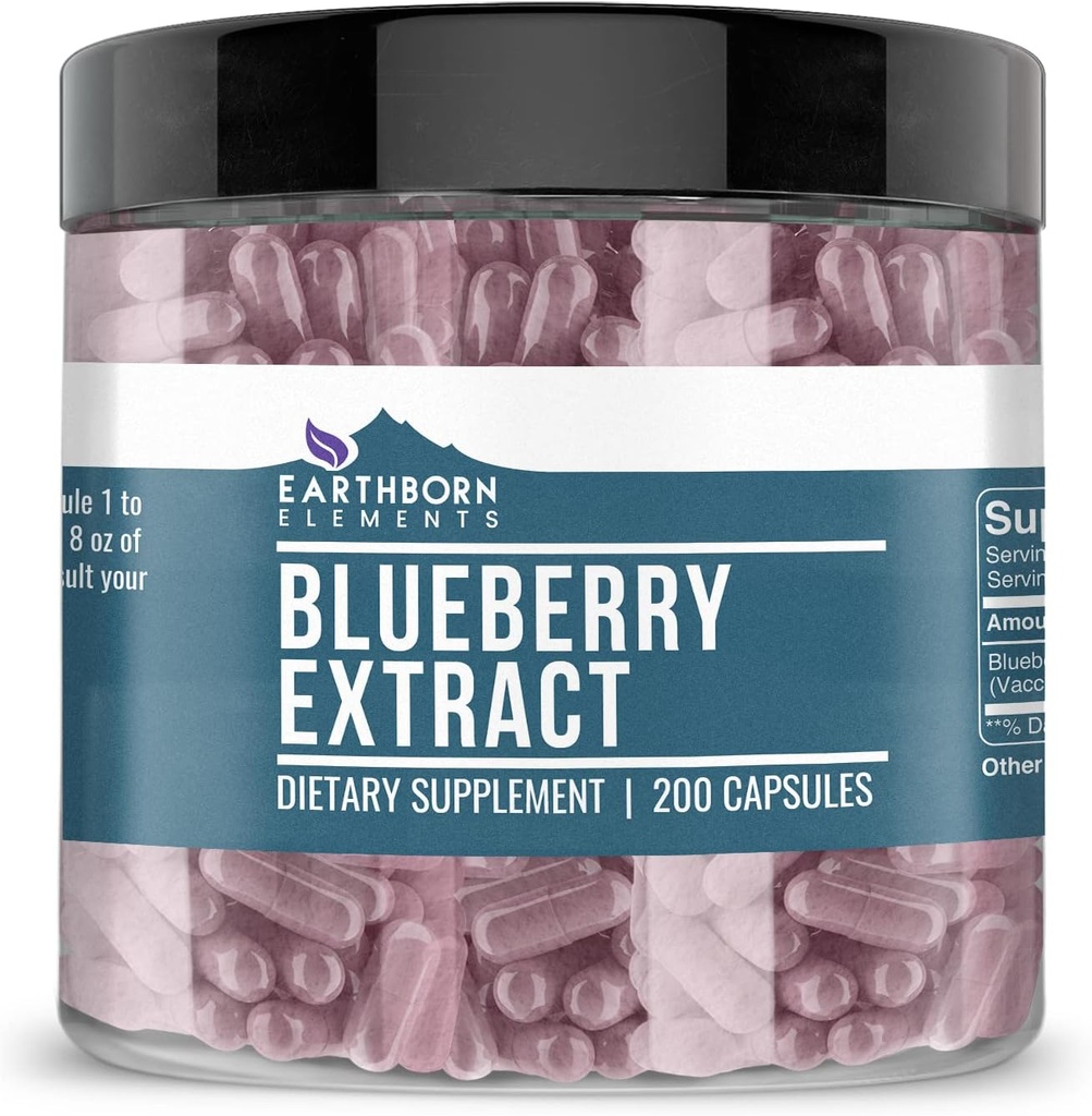 Earthborn Elements Blueberry 10:1 Κάψουλες εκχύλισης, καθαρό & μη αραιωμένο, χωρίς πρόσθετα