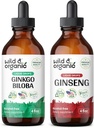Άγρια & οργανικά Ginkgo Biloba Βάμμα 4 fl oz & Ginseng Βάμμα 4 fl oz