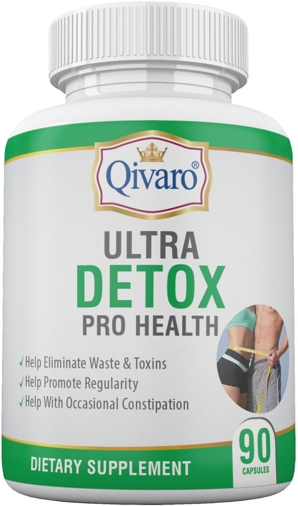Ultra Detox Pro Health - Detox Cleanse Supplement - Constipation Relief & Body Detox Pills with Psyllium Husks, Apple Pectin Powder & Glucomannan Powder - Fiber Supplement - 90 Capsules