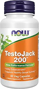 NOW Foods Supplements, TestoJack™ 200 with Tongkat Ali, Tribulus, Maca and Horny Goat Weed, 60 Veg Capsules