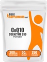 BulkSupplements.com Συνένζυμο Q10 Κόνις - Συμπλήρωμα συνένζυμου Q10 200mg, Συμπλήρωμα Διατροφής - Χωρίς γλουτένη, 200mg ανά Σερβίρισμα, 50g (1.8 oz) (πακέτο του 1)