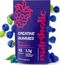 Creatine Monohydrate Gummies for Men and Women - Εύκολα Digest, Vegan, Χωρίς γλουτένη, Μη ΓΤΟ, 1,5g Creatine per Gummy - 45ct (45 Count, Blue Raspberry)