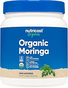 Nutricost Organic Moringa Powder 1LB (16oz) - Χωρίς γλουτένη, μη ΓΤΟ, χορτοφάγος φιλικός